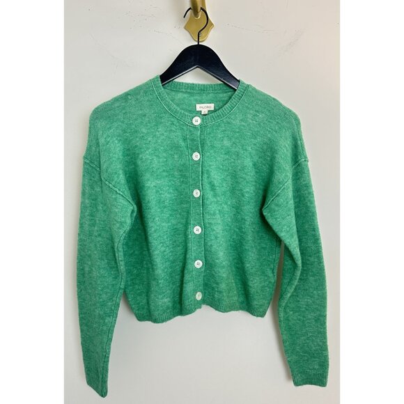 By Anthropologie Crew-Neck Cardigan Sweater in Green Size X-Small - Picture 4 of 10